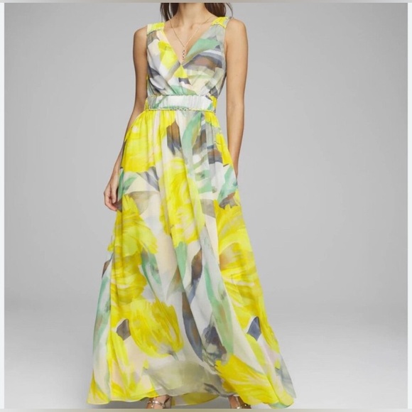 NWT White House Black Market Sleeveless V-Neck Braided Waist Maxi Dress NWT - Picture 6 of 10